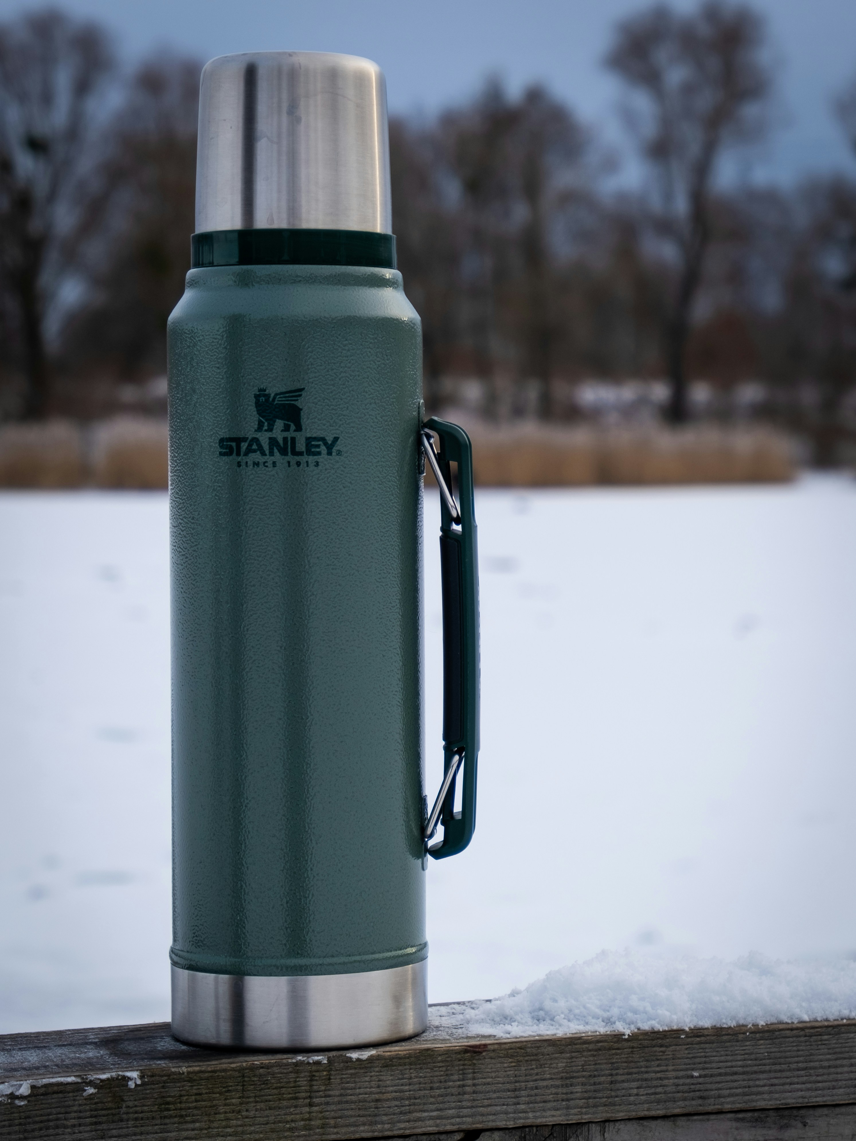 Thermal bottle in snow